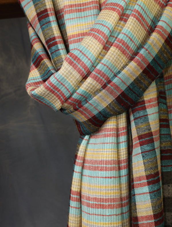
Multicolor Plaid Cashmere Pashmina Scarf
 – detail view