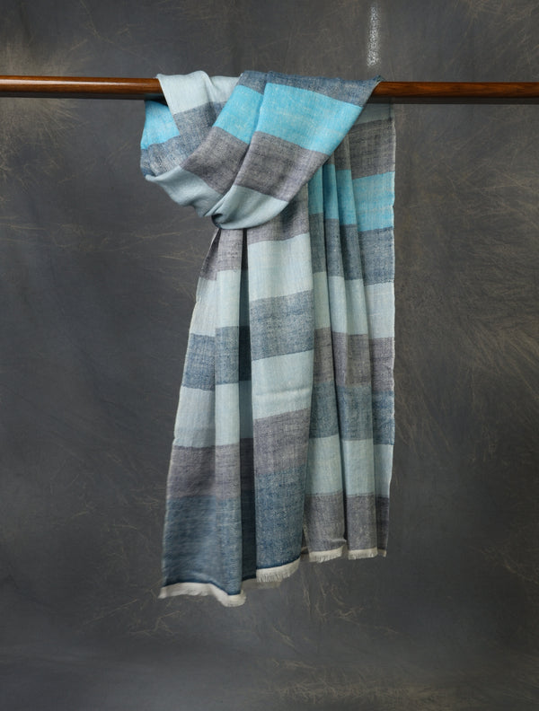 Multicolor Plaid Pure Cashmere Pashmina Scarf