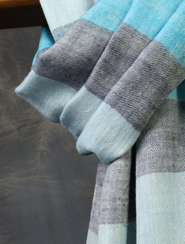 Multicolor Plaid Pure Cashmere Pashmina Scarf – detail view