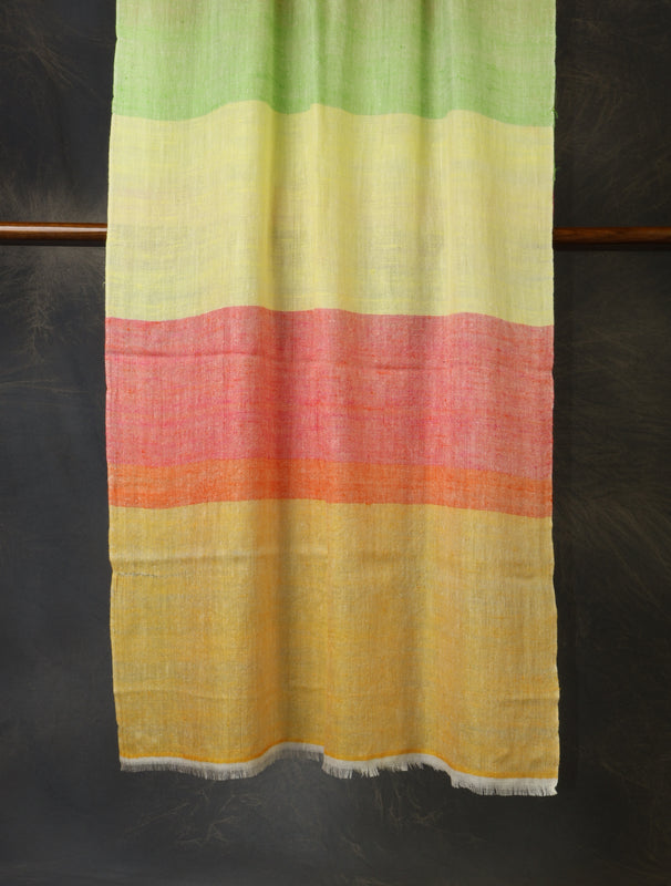 Multicolor Plaid Pure Cashmere Pashmina Scarf