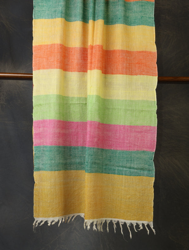Multicolor Plaid Pure Cashmere Pashmina Scarf