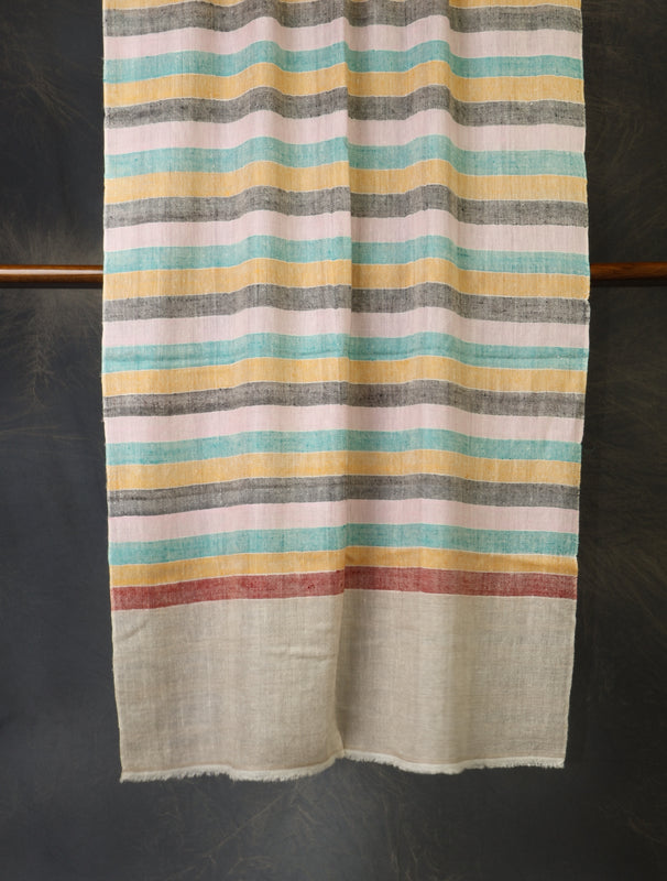Multicolor Plaid Pure Cashmere Pashmina Scarf