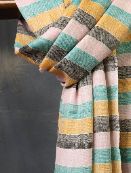 Multicolor Plaid Pure Cashmere Pashmina Scarf