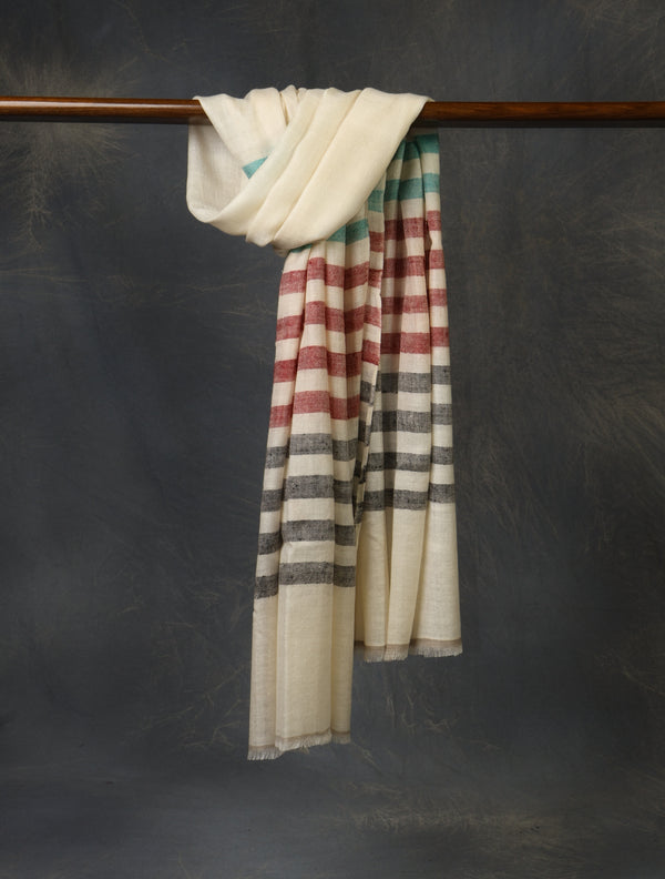 Multicolor Plaid Pure Cashmere Pashmina Scarf