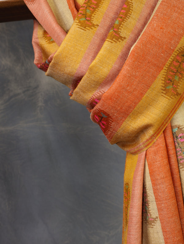 Multicolor Stripe Pashmina Shawl – detail view