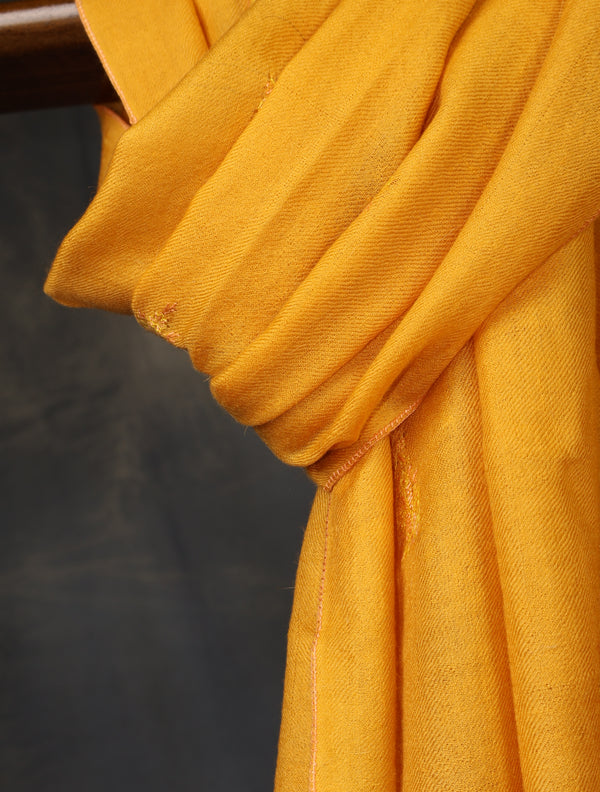 Mustard Base Buteh Embroidery Pashmina Cashmere Scarf — pashmina shawl detail