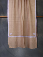 Natural Base Border Embroidery Cashmere Pashmina Shawl