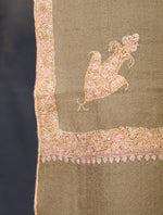 Natural Base Border Embroidery Cashmere Pashmina Shawl