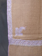 Natural Base Border Embroidery Cashmere Pashmina Shawl