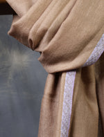 Natural Base Border Embroidery Cashmere Pashmina Shawl