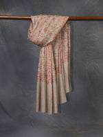 Natural Base Jali Embroidery Cashmere Pashmina Shawl