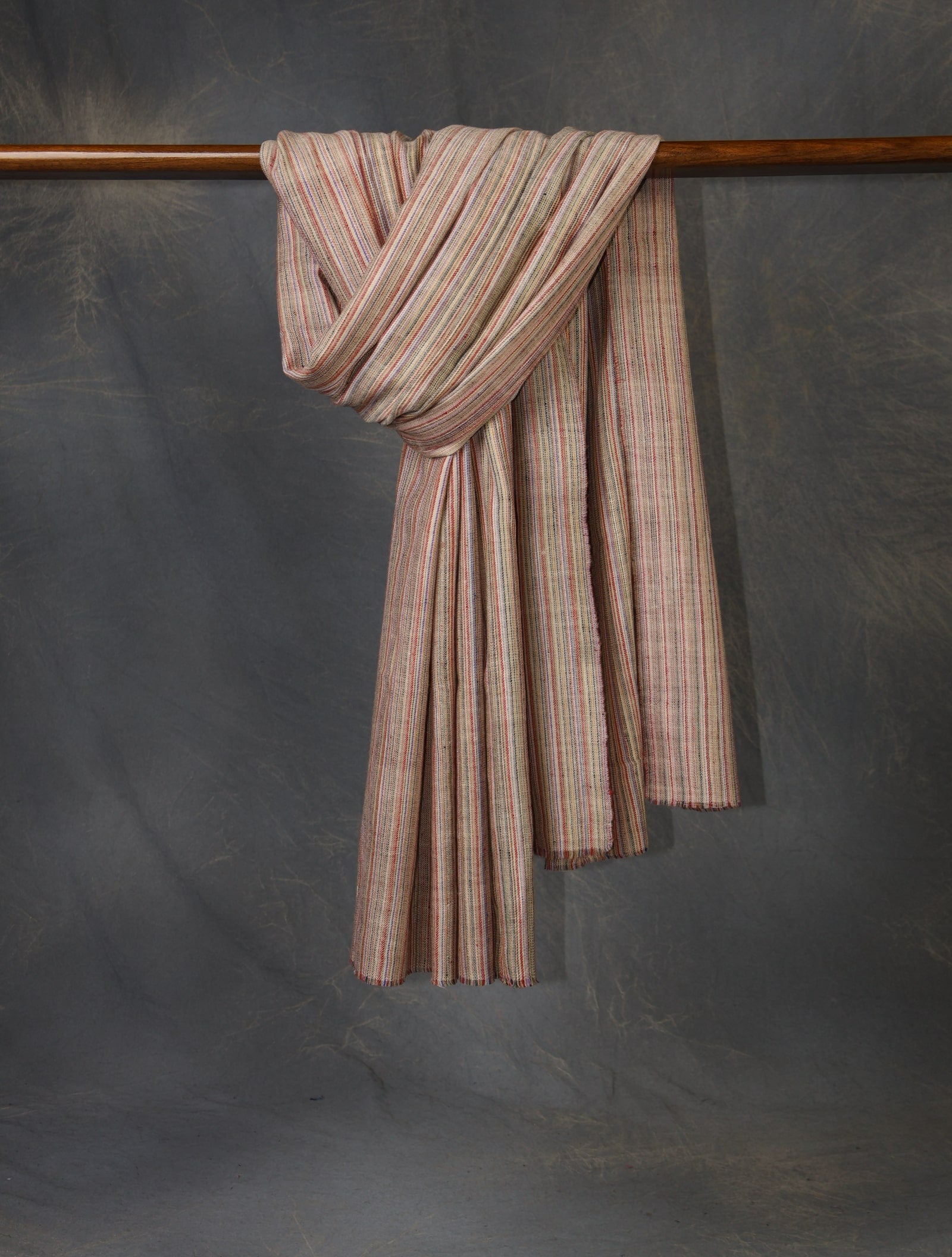 Natural Base Multi Color Plaid Pure Cashmere Pashmina Shawl– 
