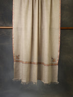 Natural Base Small Border Embroidery Cashmere Pashmina Shawl