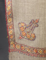 Natural Base Small Border Embroidery Cashmere Pashmina Shawl