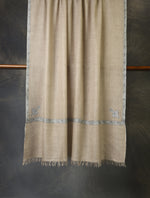 Natural Base Small Border Embroidery Cashmere Pashmina Shawl