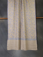 Natural Base With Jali Embroidery Pashmina Cashmere Scarf