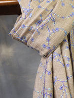 Natural Base With Jali Embroidery Pashmina Cashmere Scarf