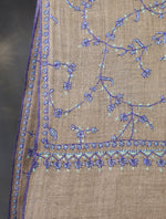 Natural Base With Jali Embroidery Pashmina Cashmere Scarf