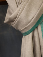 Natural Base and Green Classic Plaid Pure Cashmere Pashmina Shawl