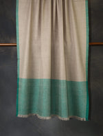 Natural Base and Green Classic Plaid Pure Cashmere Pashmina Shawl