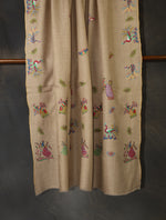 Natural Boteh Motif Embroidery Cashmere Pashmina Shawl