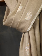 Natural  Boteh Motif Embroidery Cashmere Pashmina Shawl
