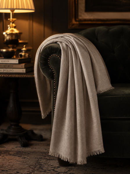 Natural Cashmere Scarf – Handwoven 100% Pure Pashmina