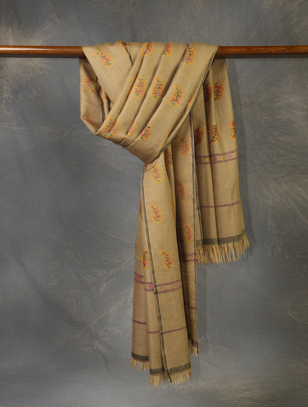 Natural Kani Buteh Pashmina Shawl – Authentic Kashmir Kani Shawl