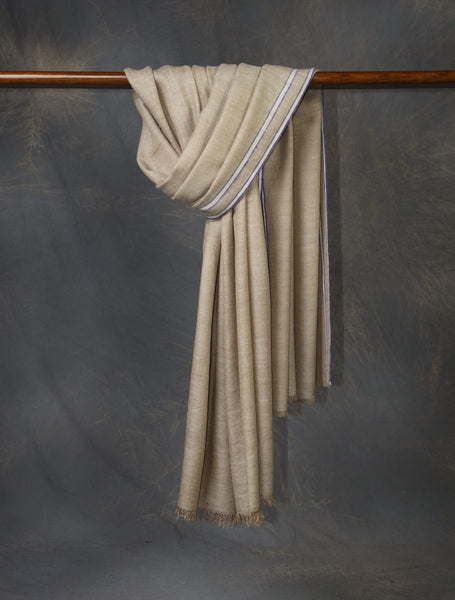 Natural Plaid Pure Cashmere Classic Pashmina Shawl