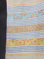 Natural with Border Embroidery Cashmere Pashmina Scarf
