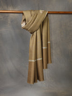 Olive brown Boteh Motif Embroidery Cashmere Pashmina Shawl