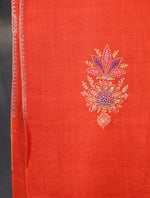 Orange Boteh Motif Embroidery Cashmere Pashmina Shawl