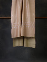 Pink And Natural Buteh Embroidery Cashmere Pashmina Scarf
