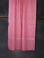Pink Base With Jali Embroidery Pashmina Cashmere Scarf