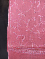 Pink Base With Jali Embroidery Pashmina Cashmere Scarf