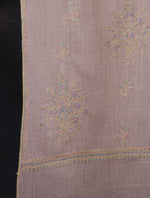 Pink Big Border Embroidery Cashmere Pashmina Scarf
