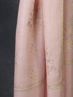 Pink Big Border Embroidery Cashmere Pashmina Scarf
