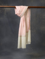 Pink With Buteh Embroidery Cashmere Pashmina Scarf
