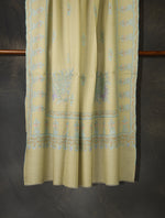 Pistachio Green Boteh Motif Embroidery Cashmere Pashmina Shawl