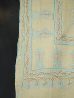 Pistachio Green Boteh Motif Embroidery Cashmere Pashmina Shawl