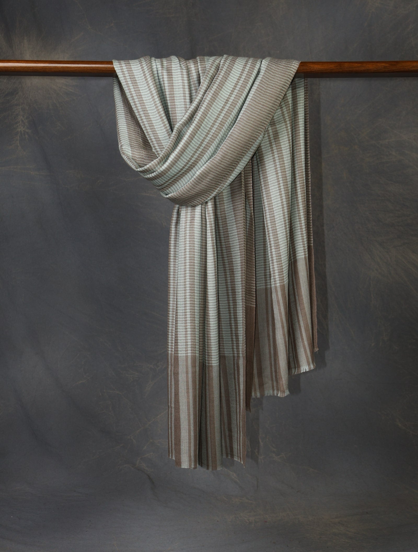 Plaid Scarf Sea Green Cashmere Pashmina