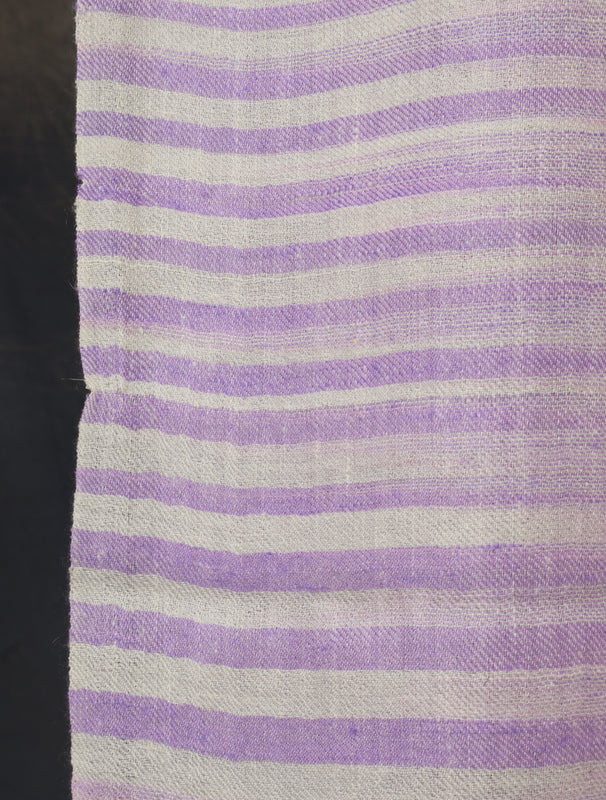Purple and White Plaid Pure Cashmere Pashmina Scarf 