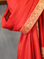Red Base Big Border Embroidery Cashmere Pashmina Shawl