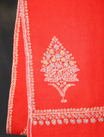 Red Boteh Motif Embroidery Cashmere Pashmina Shawl