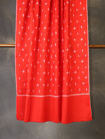 Red Boteh Motif Embroidery Pashmina Shawl 