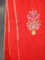Red Buteh Embroidery Cashmere Pashmina Scarf