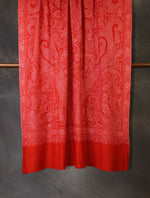 Red Jamawar Embroidery Pashmina Shawl