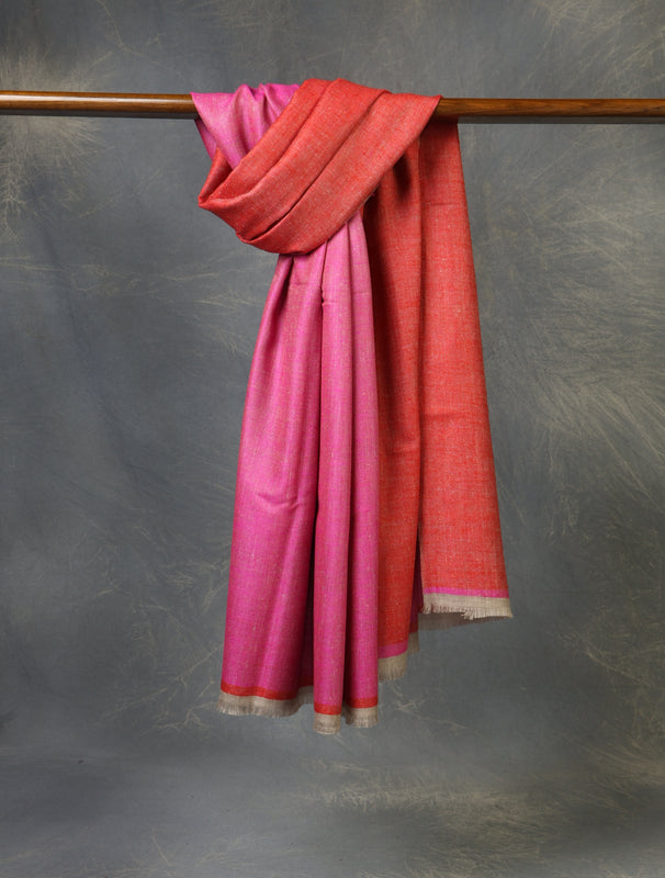 Reversible Handwoven Cashmere Pashmina Shawl 