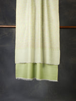 Reversible Mint Green Jali Embroidery Cashmere Pashmina Scarf