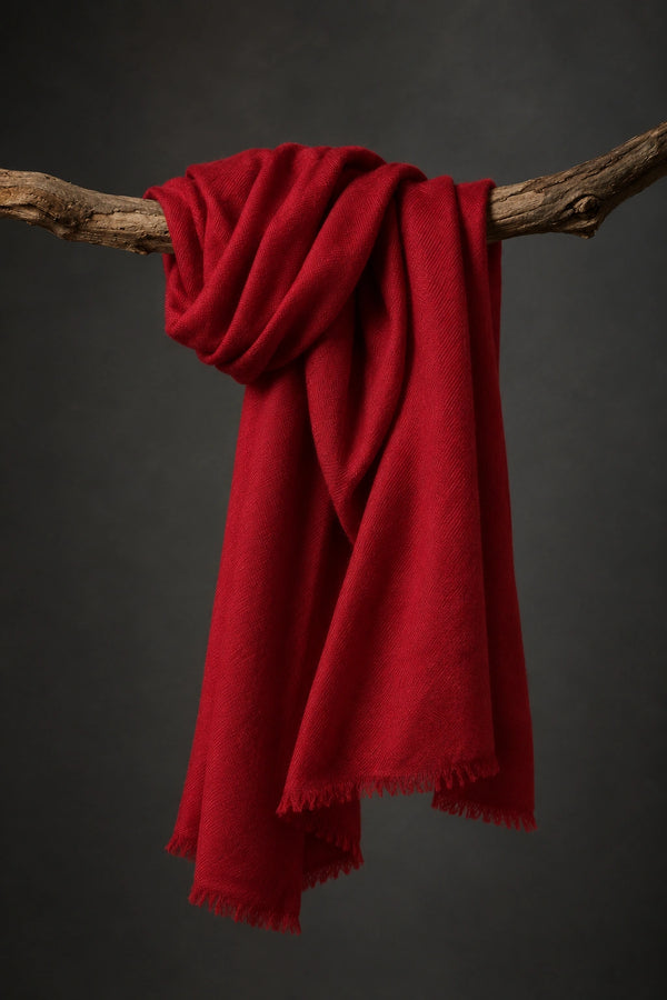 Ruby Cashmere Scarf – 100% Pure Kashmir Pashmina — pure plain pashmina shawl from Kashmir